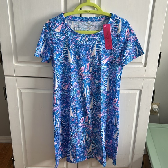🆕 Lilly Pulitzer Cody Short Sleeve Dress in Boca Blue It's a Sailabration XS - Picture 6 of 11